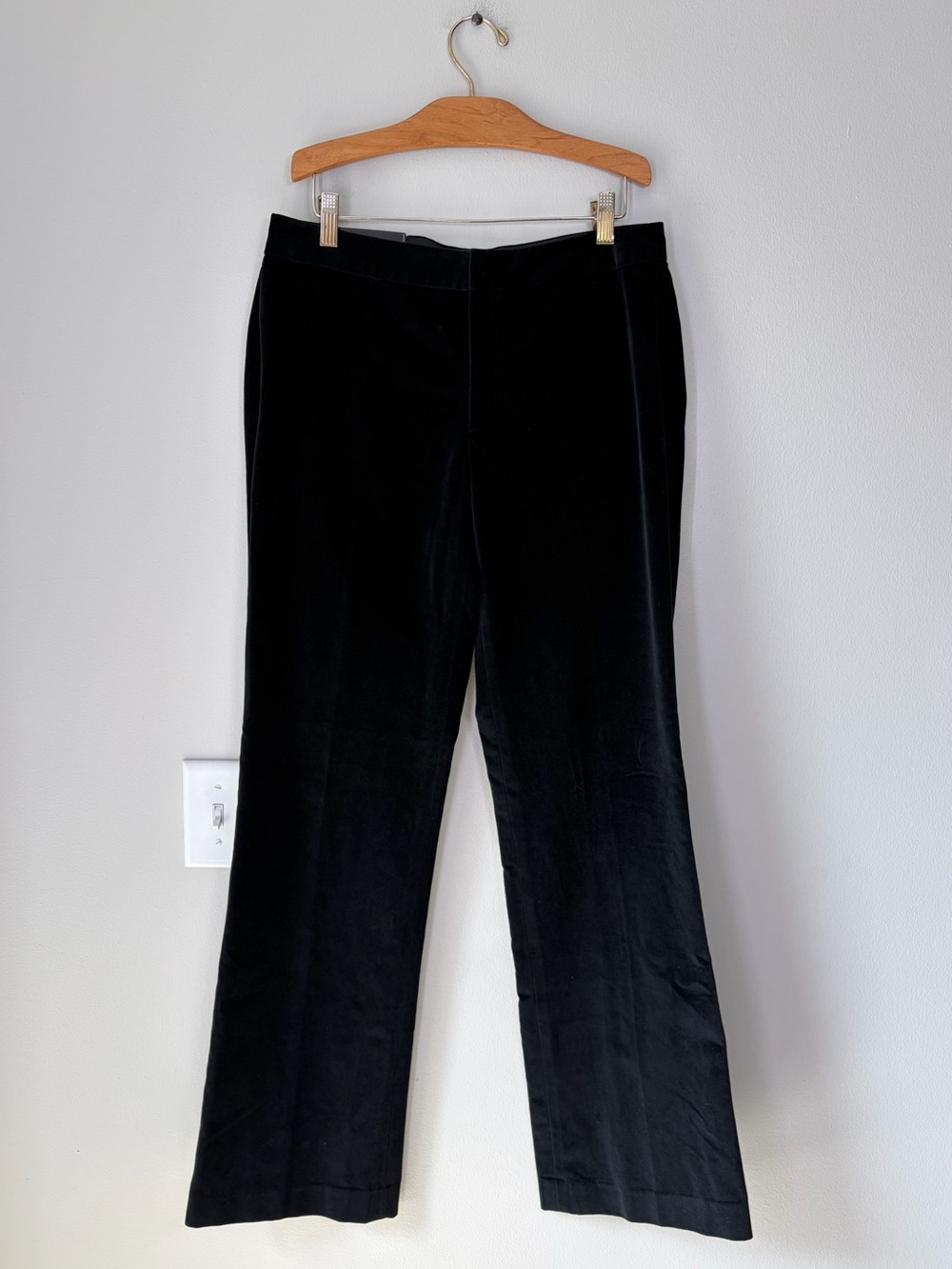 Banana Republic Lower Waist Martin Fit Black Velvet Slacks
